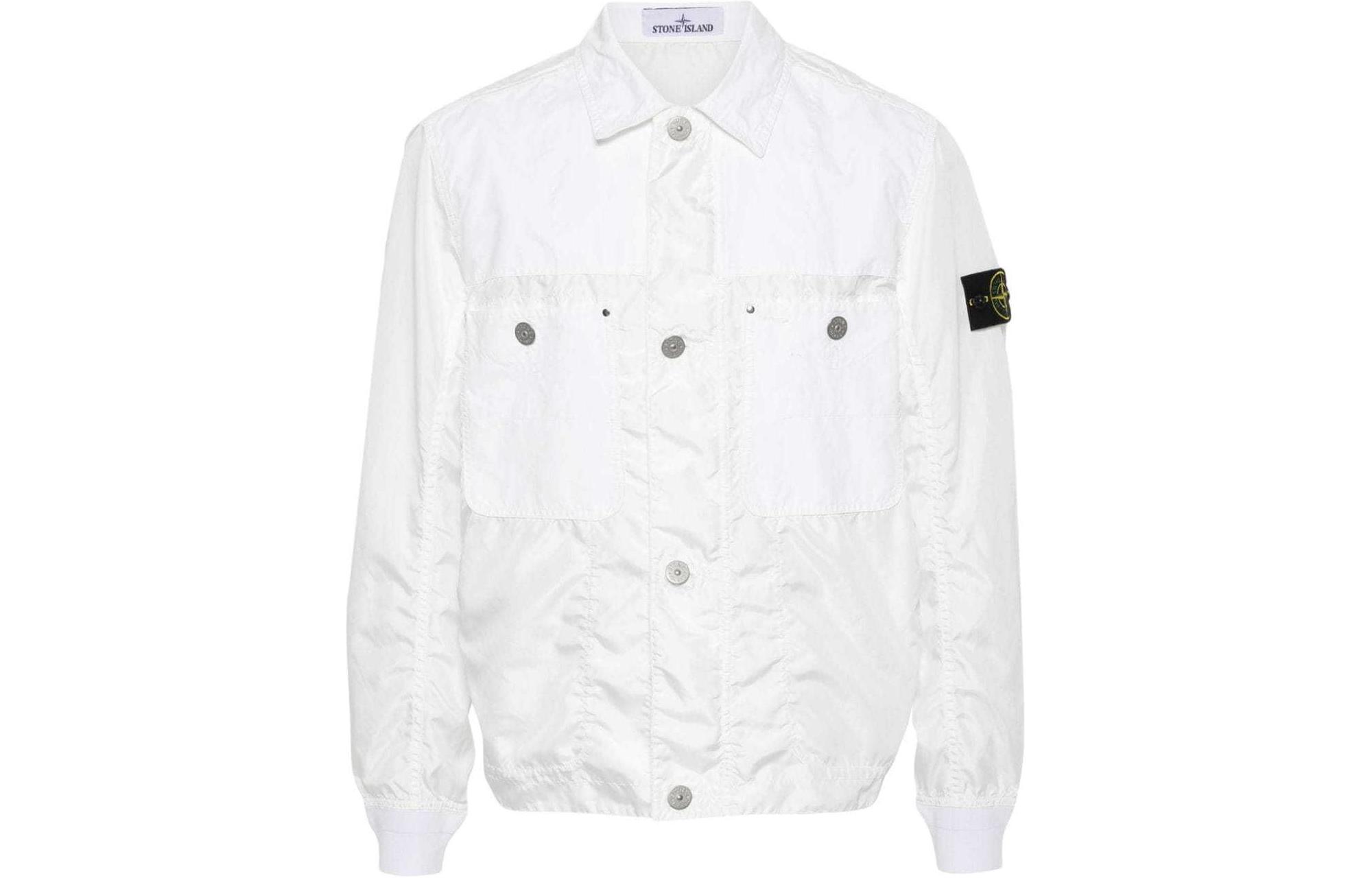 STONE ISLAND  White Long Sleeve Jacket with Logo Patch. 801542932-V0001 圖 2