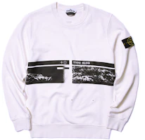 Stone Island White Mountain Print Crewneck Sweatshirt. 721563094-V0093 Stone Island White Mountain Print Crewneck Sweatshirt. 721563094-V0093