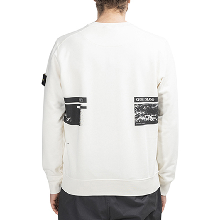Purchase Stone Island 白色山岳印花圓領長袖衛衣 721563094-V0093