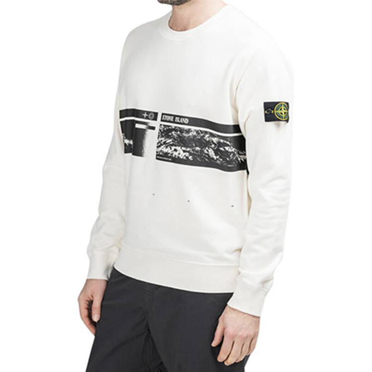 Details for Stone Island 白色山岳印花圓領長袖衛衣 721563094-V0093