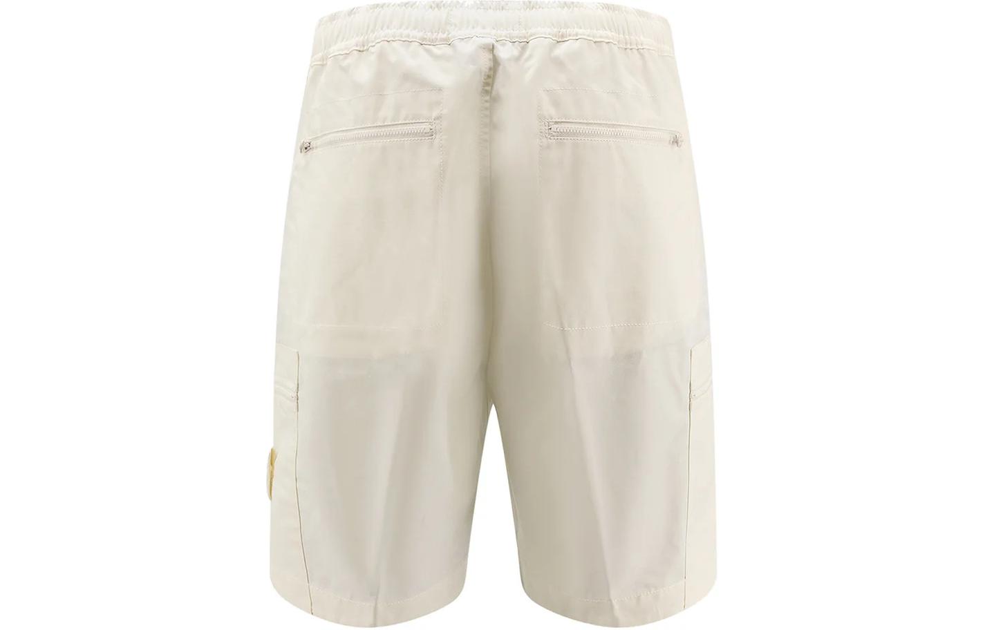 Lookbook STONE ISLAND  White Solid Logo Slim Fit Casual Shorts. 8015L07F1-V0099