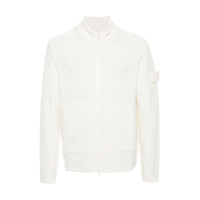 Stone Island White Zip-Up Stand Collar Jacket 8015541FA-V0099