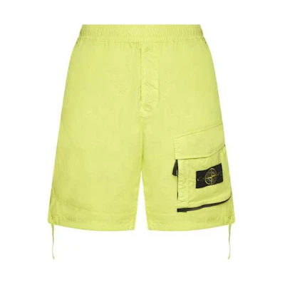Stone Island Yellow Elastic Waist Casual Shorts with Logo. 7615L0703-V0031