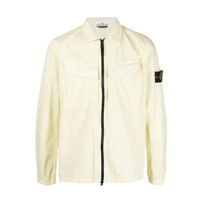 STONE ISLAND Yellow Zip-Up Jacket with Elastic Cuffs and Collar 7715101WN-V0135