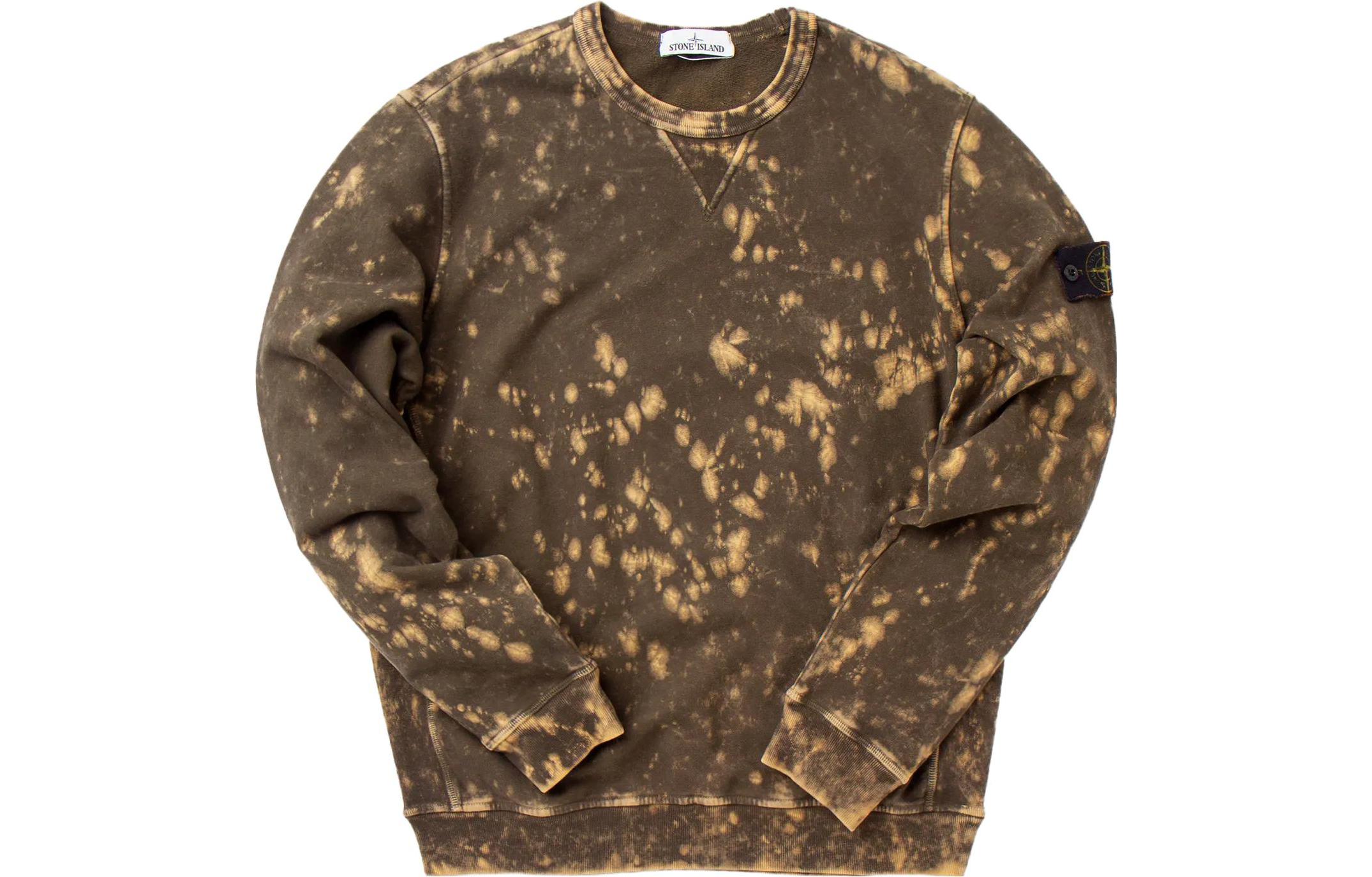 Stone Island All-Over Print Crewneck Sweatshirt Khaki - Long Sleeve 751561538-V0079