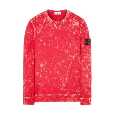 Stone Island All-Over Print Crewneck Sweatshirt Red Mens 7615555D9-V0087