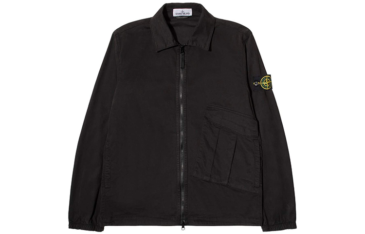 Stone Island Arm Logo Large Pocket Jacket Unisex Black 731510310-V0029