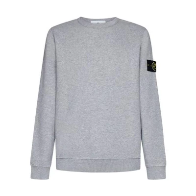 Stone Island Badge Crewneck Long Sleeve Sweatshirt Gray 791562420-V0M64