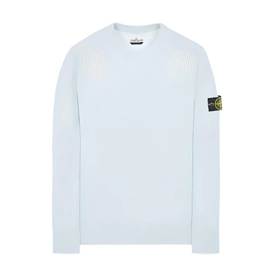 Stone Island Badge Crewneck Pullover Long Sleeve Sweatshirt Light Blue 7915522B6-V0M41