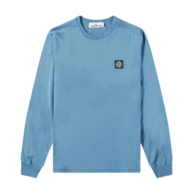 Stone Island Badge Crewneck Pullover Long Sleeve Sweatshirt Men’s Blue 761522713-V0046