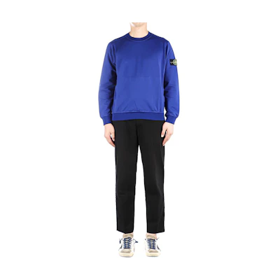 Stone Island Badge Crewneck Pullover Sweatshirt Men’s Blue 761564052-V0022