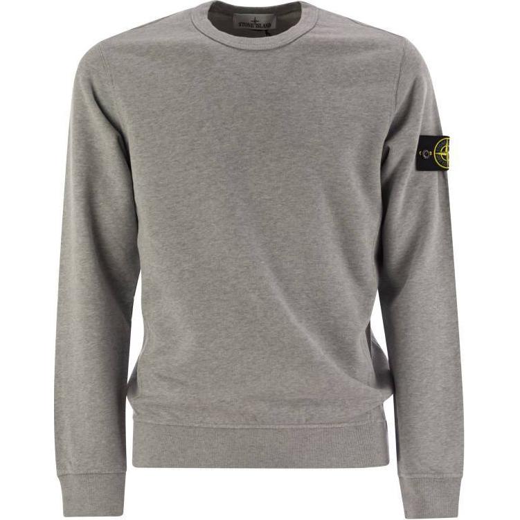 Stone Island Badge Crewneck Sweatshirt Men’s Light Grey 811562420-V0M64