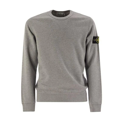 Stone Island Badge Crewneck Sweatshirt Men’s Light Grey 811562420-V0M64