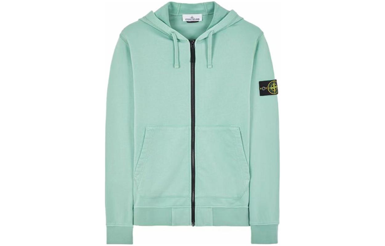 Stone Island Badge Hooded Oversized Sweatshirt Men’s Light Green 801564251-V0052