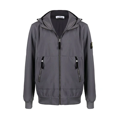 STONE ISLAND Badge Hooded Zip Jacket Grey Fall Collection 741540727-V0063
