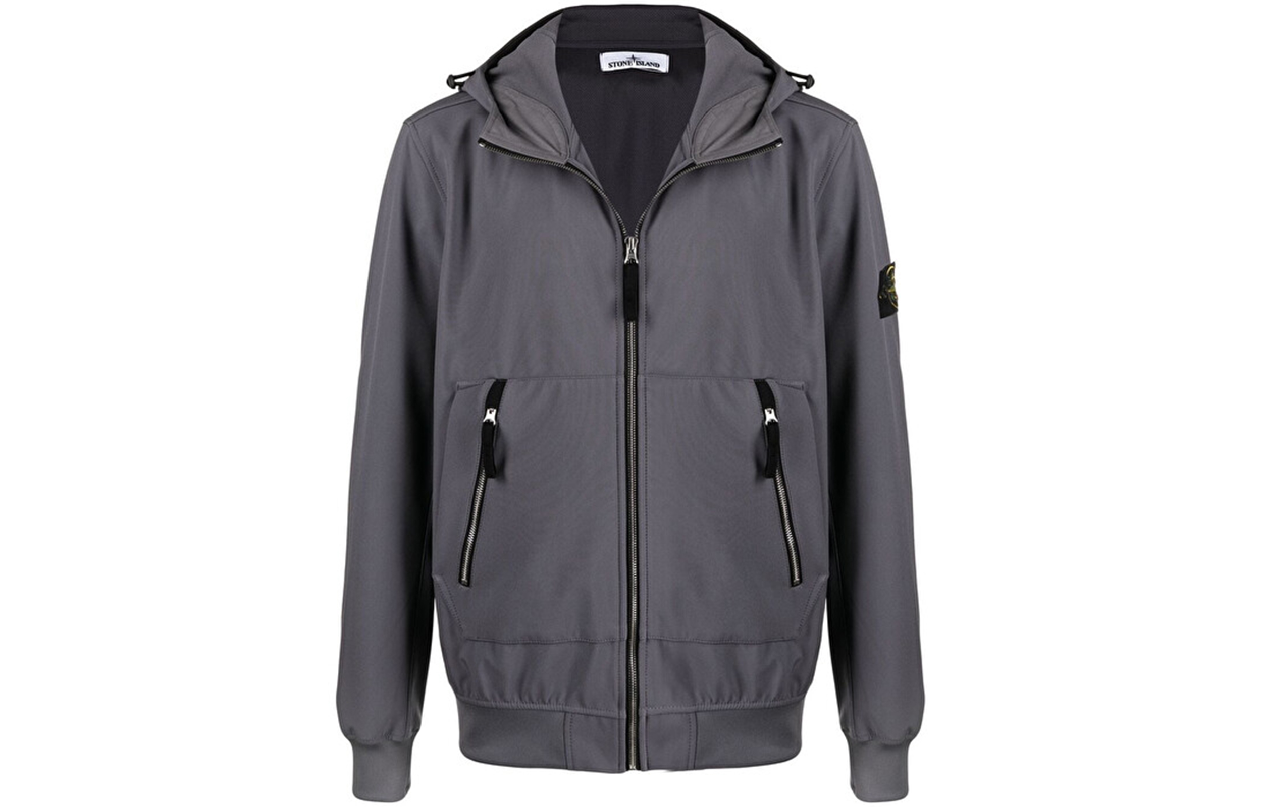 STONE ISLAND Badge Hooded Zip Jacket Grey  Fall Collection 741540727-V0063 圖 2