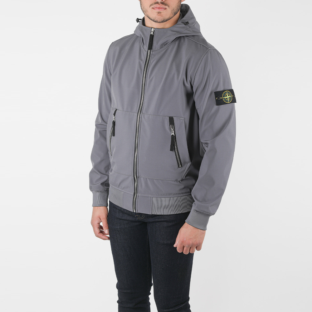 STONE ISLAND Badge Hooded Zip Jacket Grey  Fall Collection 741540727-V0063 圖 3