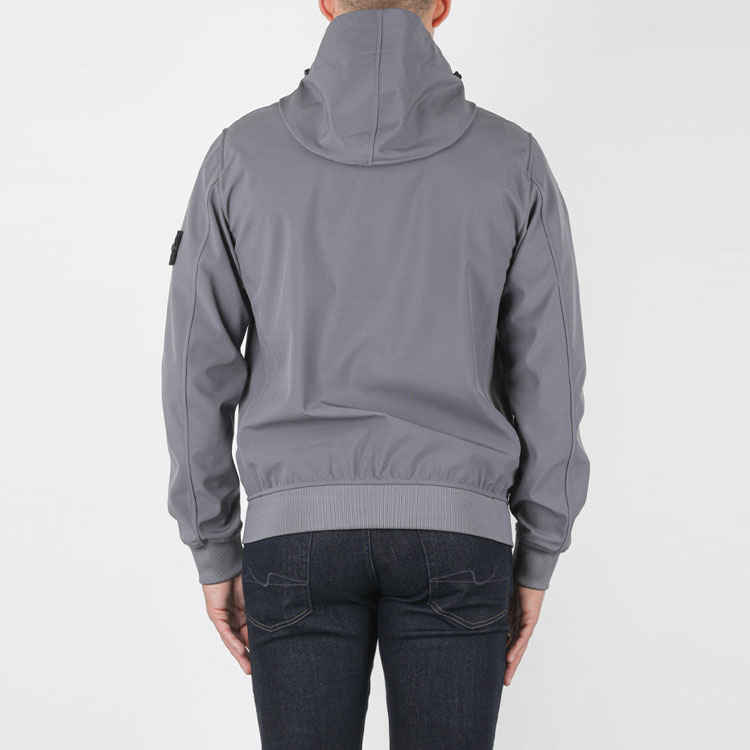 STONE ISLAND Badge Hooded Zip Jacket Grey  Fall Collection 741540727-V0063 圖 4