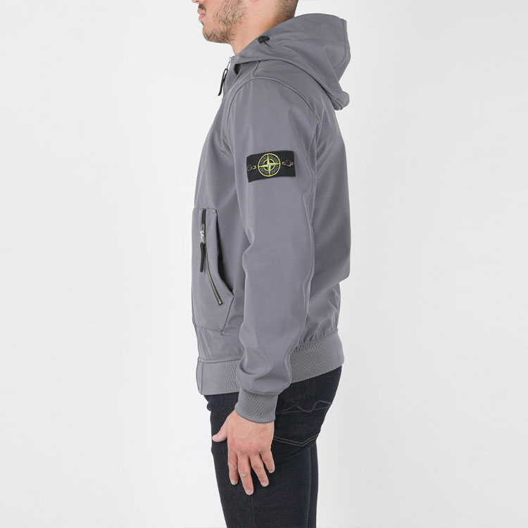STONE ISLAND Badge Hooded Zip Jacket Grey  Fall Collection 741540727-V0063 圖 5