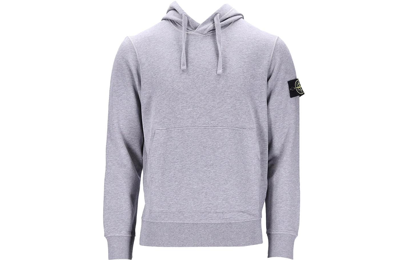 Stone Island Badge Hoodie Grey Loose-Fit Long Sleeve Pullover 791564151-A0M64