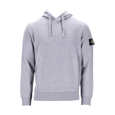 Stone Island Badge Hoodie Grey Loose-Fit Long Sleeve Pullover 791564151-A0M64