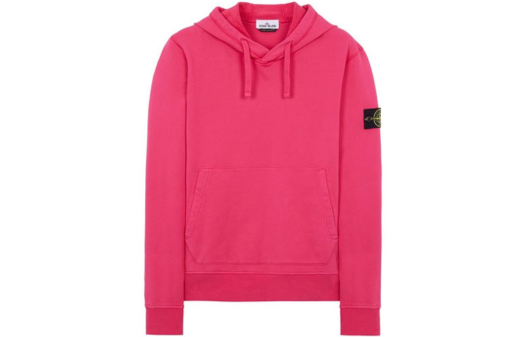 Stone Island Badge Hoodie Rose Red - Fall Collection 761564151-V0087
