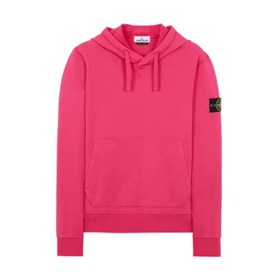 Stone Island Badge Hoodie Rose Red - Fall Collection 761564151-V0087