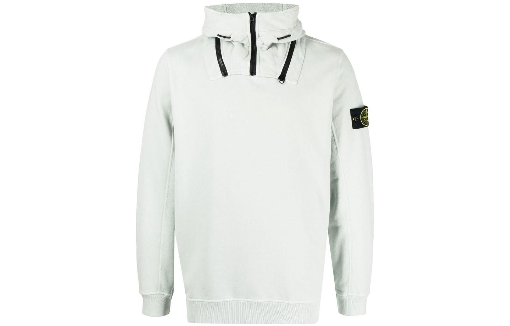 Stone Island Badge Logo Hoodie Men’s Pullover Light Green Long Sleeve 771564920-PEARL