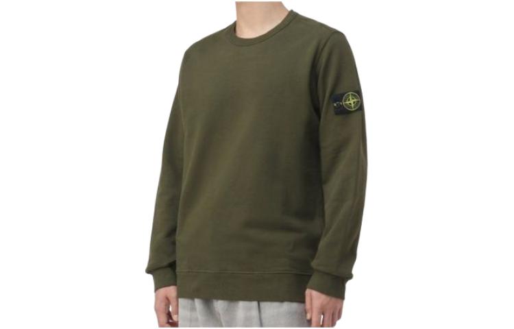 Stone Island Badge Logo Patch Crewneck Sweatshirt Green 7415502B0-V0058