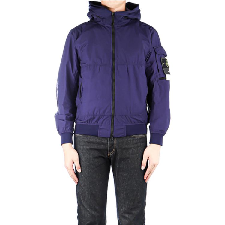 Stone Island Badge Logo Zip-Up Hoodie Jacket Purple 761540632-V0027