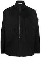 Stone Island Badge Logo Zip Jacket Black Outerwear 751510802-V0029 Stone Island Badge Logo Zip Jacket Black Outerwear 751510802-V0029