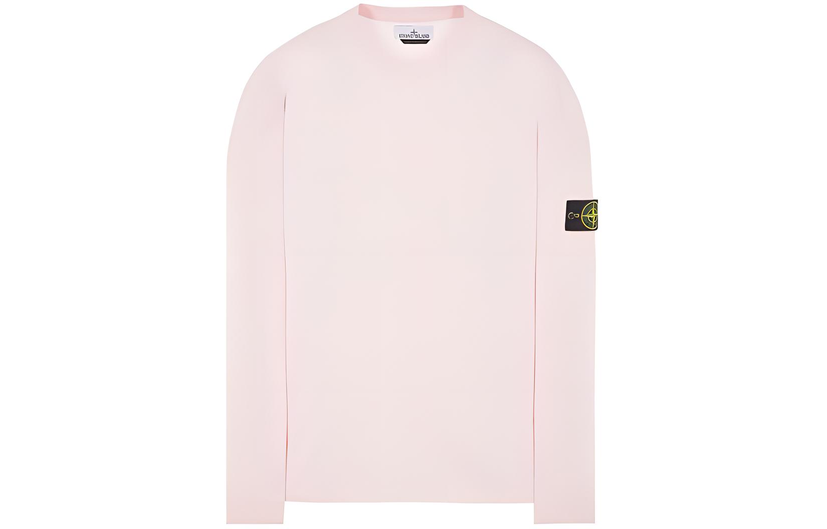 Stone Island Badge Patch Crewneck Sweatshirt Pink 8015528D3-V0080