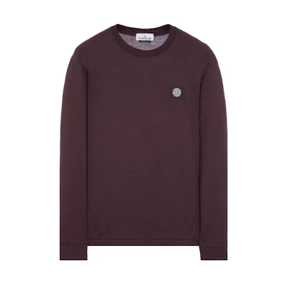 Stone Island Badge Print Crewneck Long Sleeve Sweatshirt Men Pink 791522713-V0011