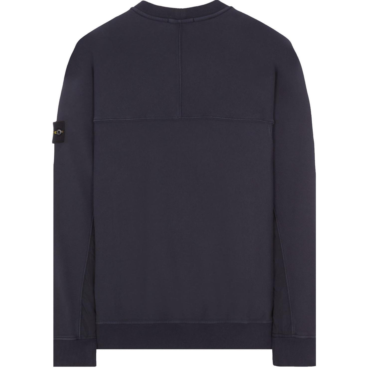 Stone Island Badge Pullover Crewneck Sweatshirt Unisex Blue 801560154-V0020 圖 3