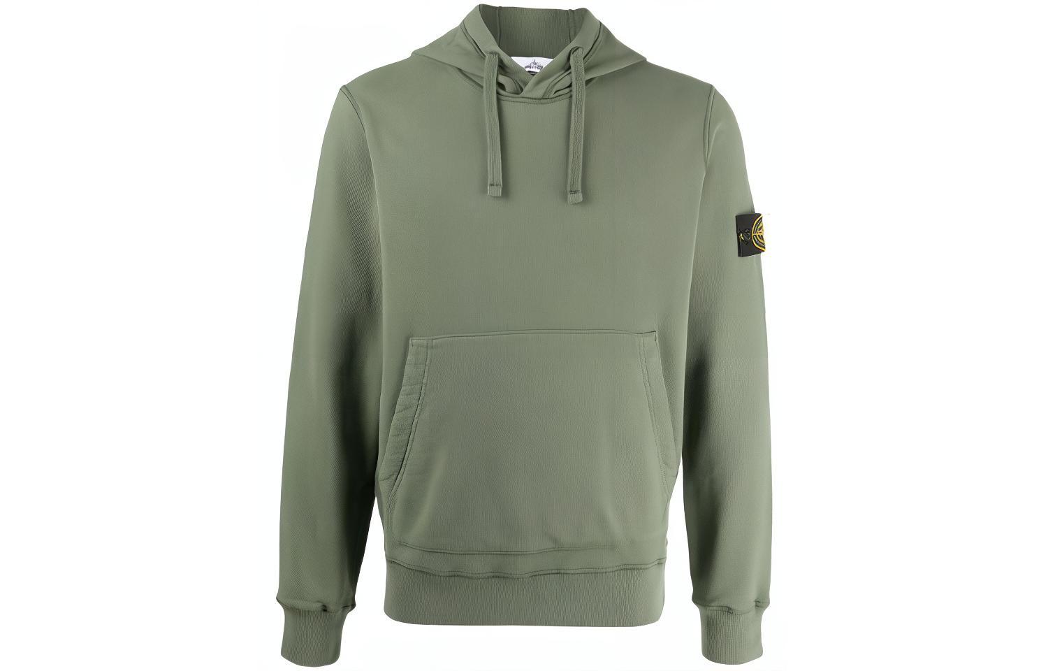 Stone Island Badge Solid Knit Hoodie Military Green - 751564120-V0055