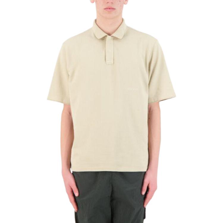 Shop Stone Island 米黃色短袖翻領設計Polo衫 8015216F3-V0090