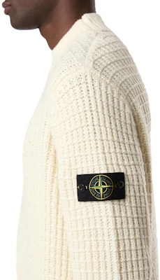 Stone Island 米色男士套頭圓領毛衣 8115537D5-V0099 Details for Stone Island 米色男士套頭圓領毛衣 8115537D5-V0099