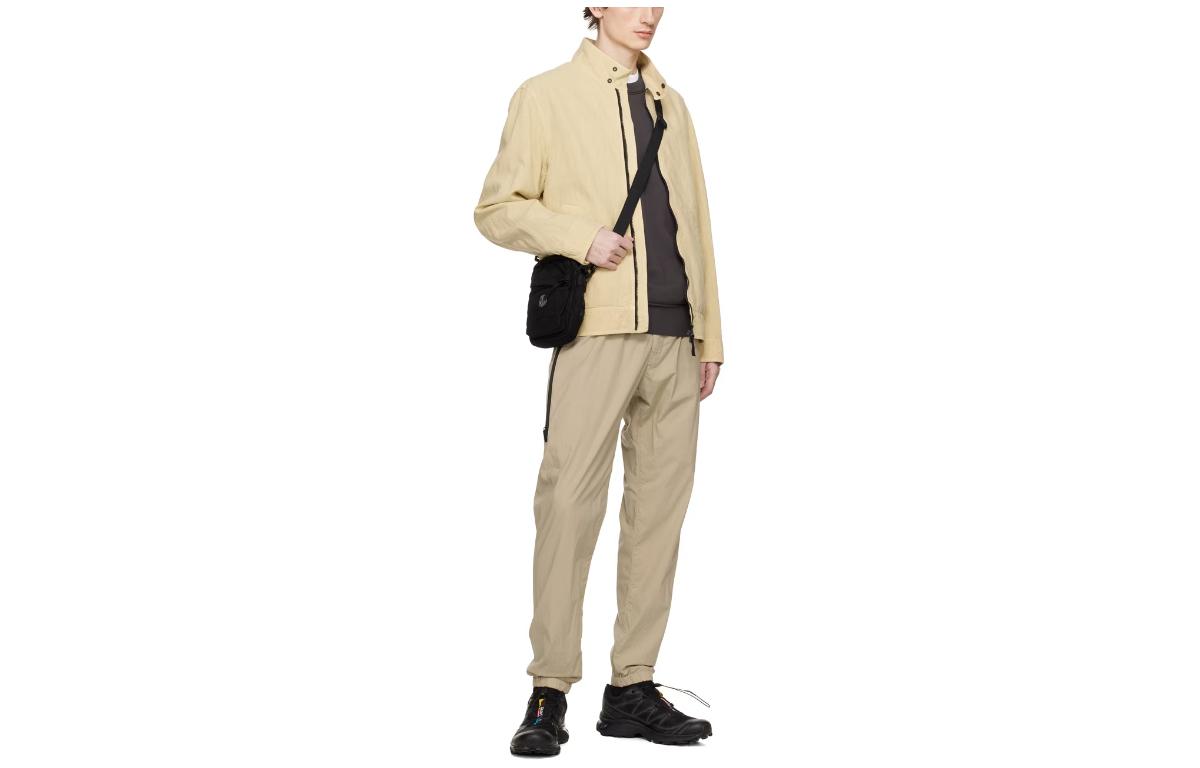 Stone Island Beige Dye Emblem Funnel Neck Zip-Up Long Sleeve Jacket Men 8015421300-V0091