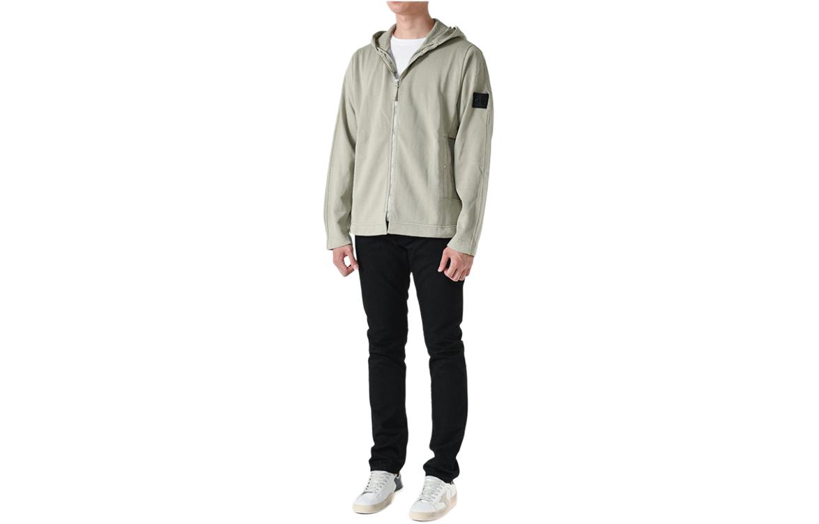 Stone Island Beige Full-Zip Hoodie Jacket for Men 761960119-V0095 圖 2