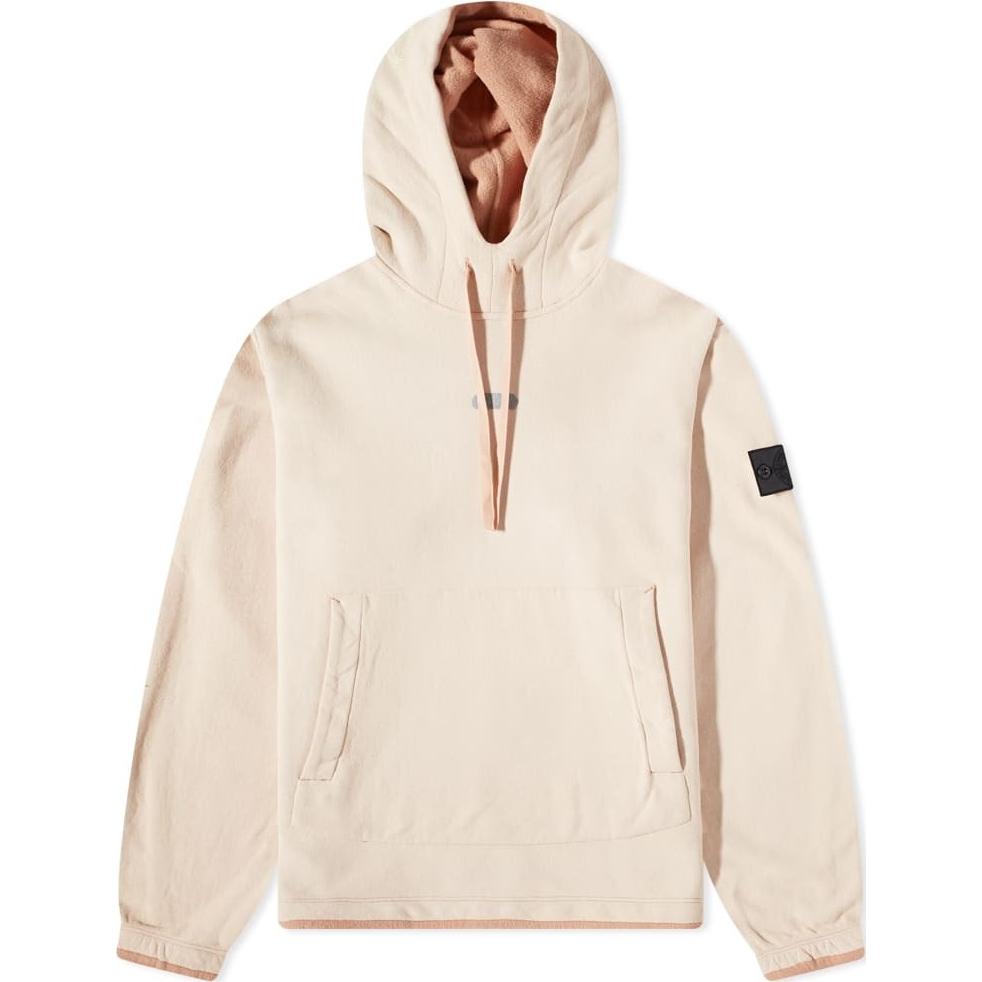 Stone Island Beige Graphic Print Hoodie with Pocket and Long Sleeves 77196012A-V2073
