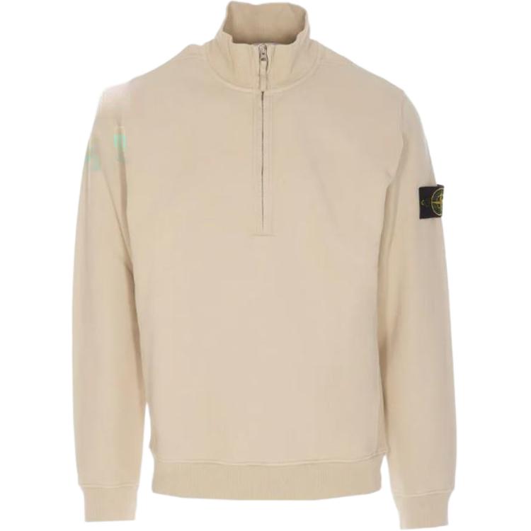 Stone Island Beige Logo Long Sleeve Polo Shirt Unisex Fit. POIZON240717340