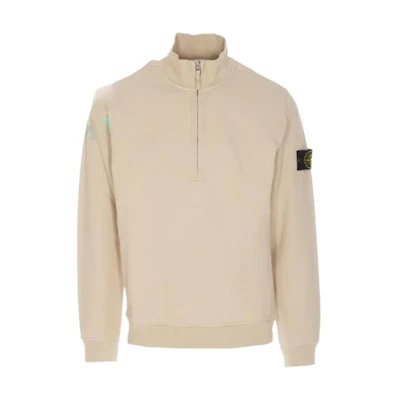 Stone Island Beige Logo Long Sleeve Polo Shirt Unisex Fit. POIZON240717340