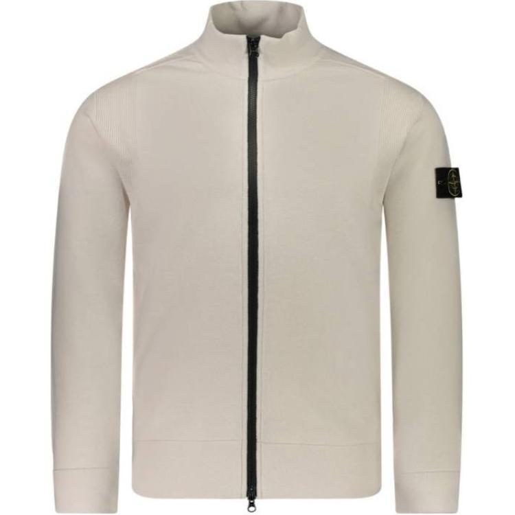 Stone Island Beige Logo Zip-Up Jacket 8115503A1-V0097
