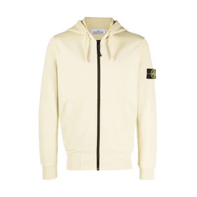 Stone Island Beige Loose Fit Zip-Up Hoodie Jacket 791564251-V0091