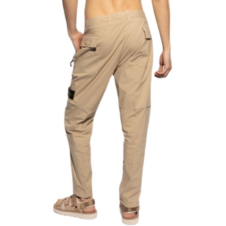 Purchase Stone Island 米色低腰寬鬆直筒褲 男士款 含標誌印花 801532403-V0095