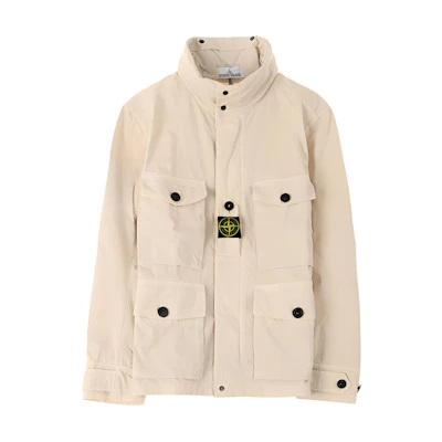 Stone Island Beige Solid Color Slim Fit Long Sleeve Jacket 721541921-V0090