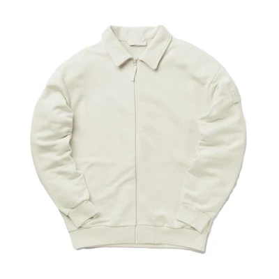 Stone Island Beige Zip-Up Polo Collar Long-Sleeve Sweatshirt 7715624F3-V0099