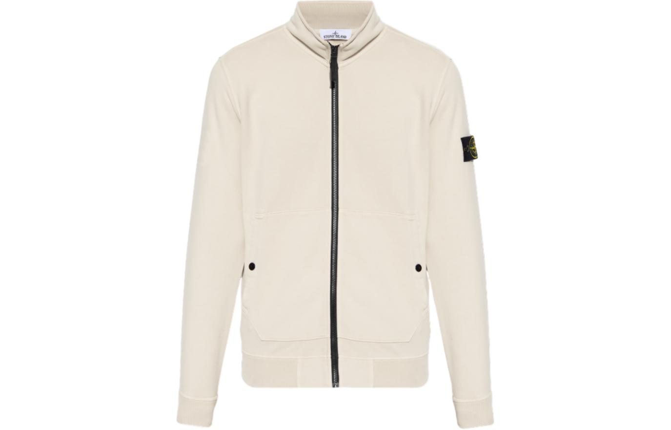 Stone Island Beige Zip-Up Stand Collar Jacket 791562820-V0097