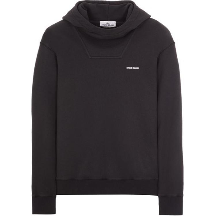 Stone Island Black 3D Letter Print Unisex Hoodie Long Sleeve Sweatshirt 43202224KB