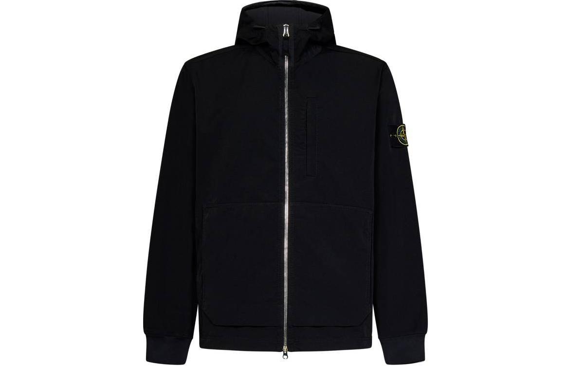 Order Chaqueta con capucha y cremallera Stone Island Badge Logo Negra para Hombre. 791566853-V0029